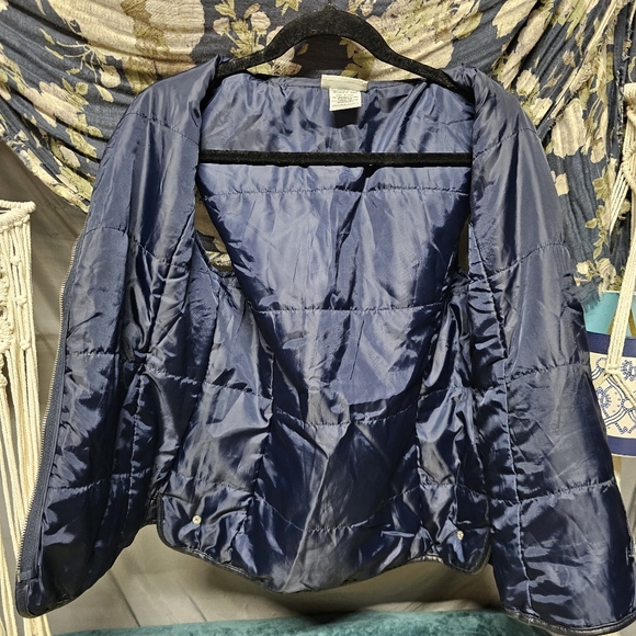 3/$25  Tweeds Navy Full Zip Vest with Leather Trim size Medium - Picture 10 of 12